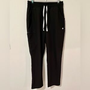 Figs High Waisted Yola Skinny Scrub Pants Black
